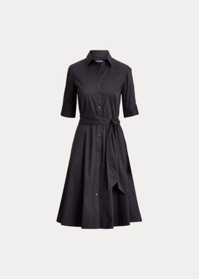 Women's Ralph Lauren Belted Cotton-Blend Shirt Dress | 934206DYL